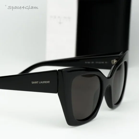 BRAND NEW Saint Laurent SL552 001 Black Black Cat Eye Women Sunglasses